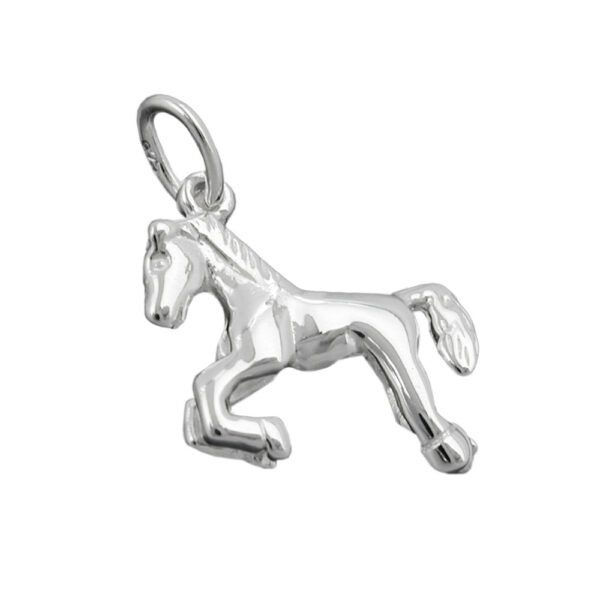 Anhänger, Pferd – Silber, Glänzend – 15x13mm