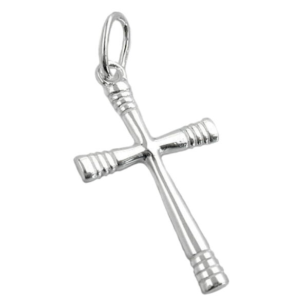 Anhänger, Kreuz – Silber, Glänzend, Geringelte Enden – 24x14mm