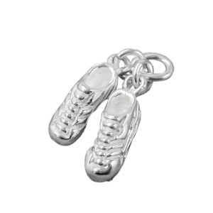 Anhänger, Fußballschuhe – Silber, massiv – 14x4mm