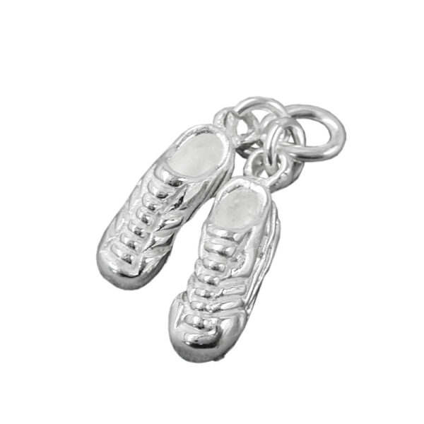 Anhänger, Fußballschuhe – Silber, massiv – 14x4mm