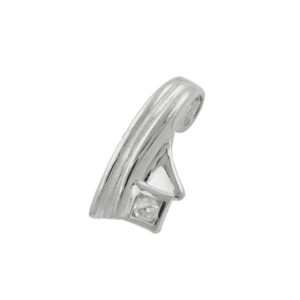 Anhänger, Asymmetrisch – Silber, Glänzend, Zirkonia – 16x7mm