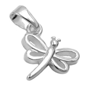 Anhänger, Libelle – Silber, glänzend – 11x12mm
