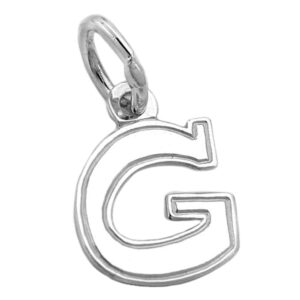 Anhänger, Buchstabe G – Silber, Glänzend – 12x10mm