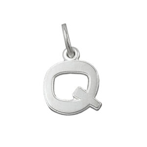 Anhänger, Buchstabe Q – Silber, Glänzend – 12x10mm