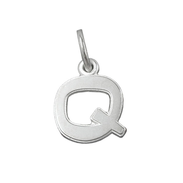Anhänger, Buchstabe Q – Silber, Glänzend – 12x10mm