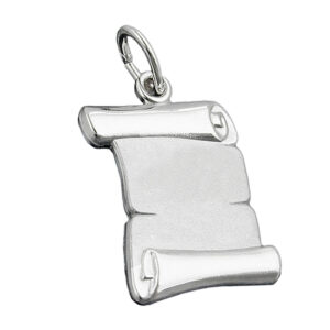 Anhänger, Dokumentenrolle – Silber, Matt Glänzend – 20x14mm
