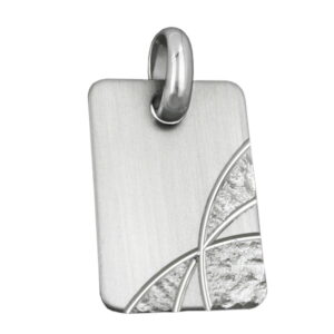 Anhänger, Gravurplatte – Silber, matt-diamantiert – 24x16mm