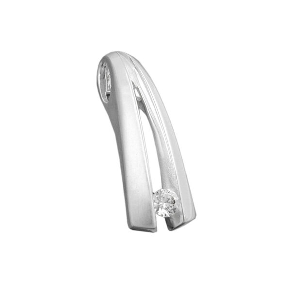 Anhänger, V-Form – Silber, Matt – 20,5x7mm
