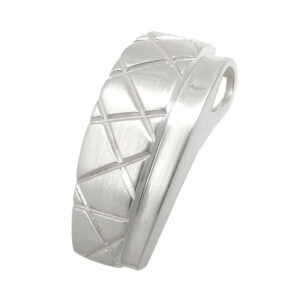 Anhänger, Waffelmuster – Silber, Matt-Glänzend – 22x10mm