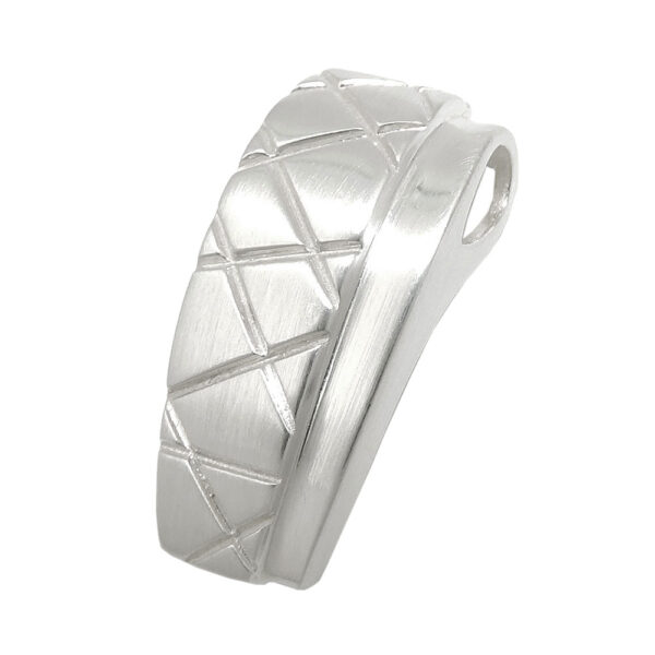 Anhänger, Waffelmuster – Silber, Matt-Glänzend – 22x10mm