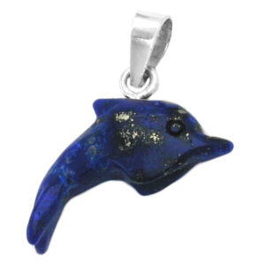 Anhänger, Delfin – Lapislazuli, Silber 925 – 20x12x5mm
