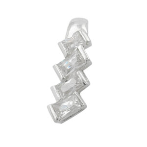 Anhänger, Zick-Zack – Silber, Glänzend, Zirkonia – 21x7mm