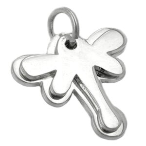 Anhänger, Doppel-Schmetterling – Silber, Glänzend – 17x17mm