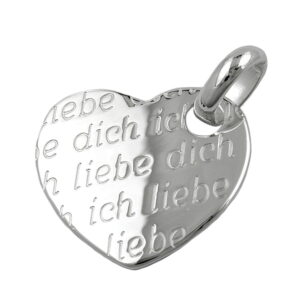 Anhänger, Herz – Silber, Gravur – 20x22mm