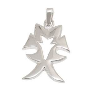 Anhänger, Fantasiemuster – Silber, Glänzend – 27x18mm