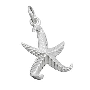 Anhänger, Seestern – Silber 925, gemustert – 20mm