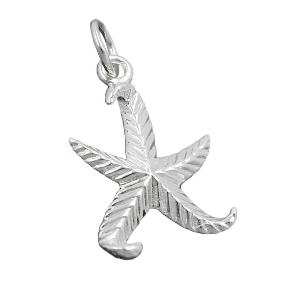 Anhänger, Seestern – Silber 925, gemustert – 20mm