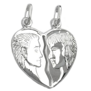 Anhänger, Herz – Silber 925, glänzend – 22x20mm