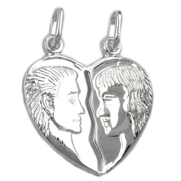 Anhänger, Herz – Silber 925, glänzend – 22x20mm