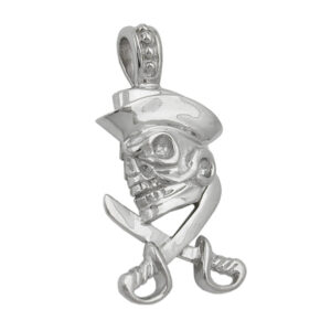 Anhänger, Totenkopf – Silber, rhodiniert – 25x12mm