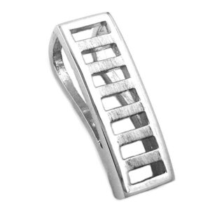 Anhänger, Viereck – Silber, rhodiniert, matt-glänzend – 23x8mm