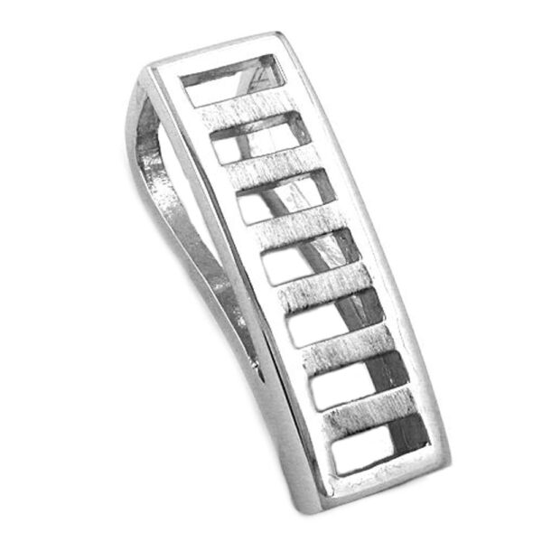 Anhänger, Viereck – Silber, rhodiniert, matt-glänzend – 23x8mm