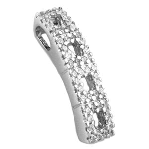 Anhänger, Geometrisch – Silber, Rhodiniert, Zirkonia – 21x5mm
