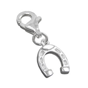 Anhänger, Hufeisen – Silber, glänzend – 9x8mm