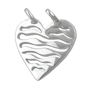 Anhänger, Herz – Silber, Glänzend – 21mm