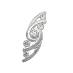 Anhänger, Spirale – Silber, Glänzend, Zirkonia – 22x7mm