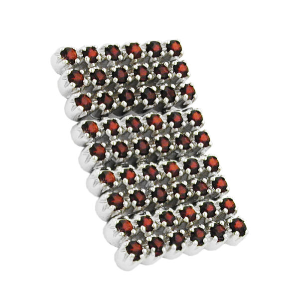 Anhänger, Rechteck – Silber, Dunkelrot Glänzend, Beweglich – 38x25mm