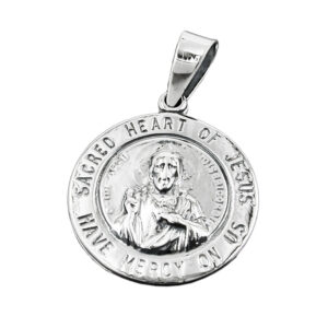 Anhänger, Herz-Jesu – Silber, geschwärzt – 26mm