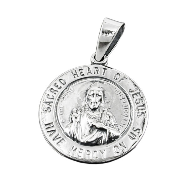 Anhänger, Herz-Jesu – Silber, geschwärzt – 26mm