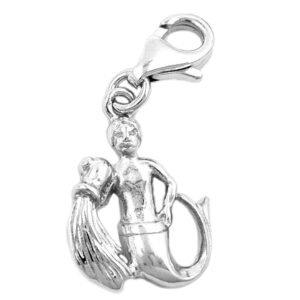 Anhänger, Sternzeichen Wassermann – Silber, rhodiniert – 16x12mm