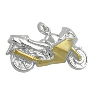 Anhänger, Motorrad – Silber, Bicolor – 15x27mm