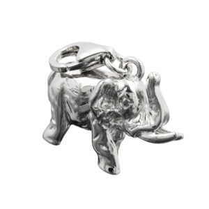 Anhänger, Elefant – Silber, rhodiniert – 19x14x9mm