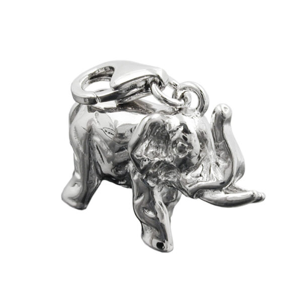 Anhänger, Elefant – Silber, rhodiniert – 19x14x9mm