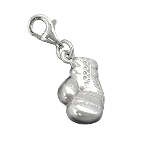 Anhänger, Boxhandschuh – Silber, rhodiniert – 15x10mm