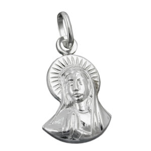 Anhänger, Maria betend – Silber, glänzend – 16x11mm