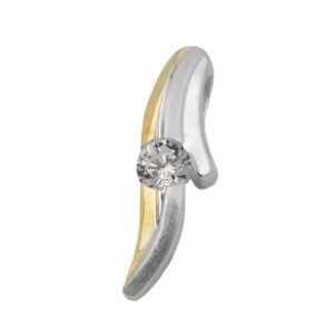Anhänger, Streifen – Silber, Bicolor, Zirkonia – 20x6mm