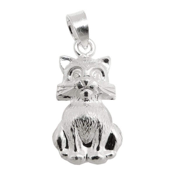 Anhänger, Katze – Silber, glänzend – 15x9mm
