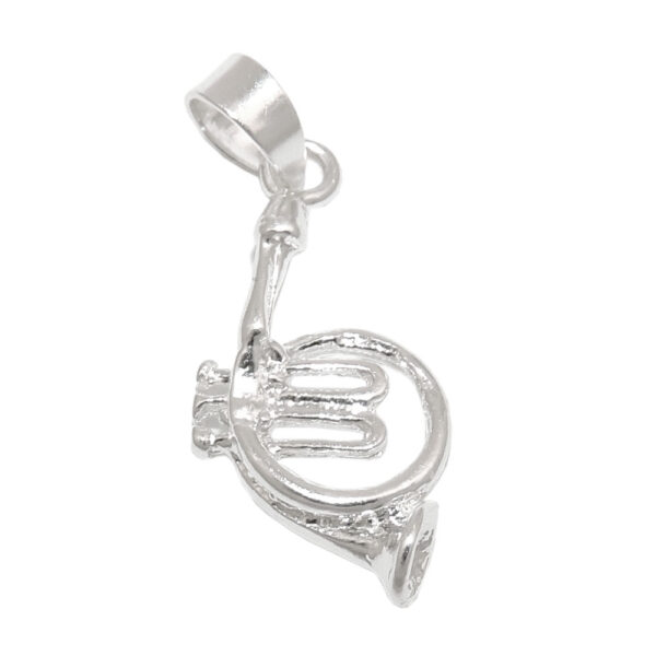 Anhänger, Horn – Silber, Glänzend – 18x9mm