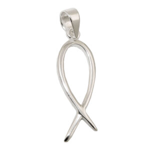 Anhänger, Fisch – Silber, glänzend – 19x7mm