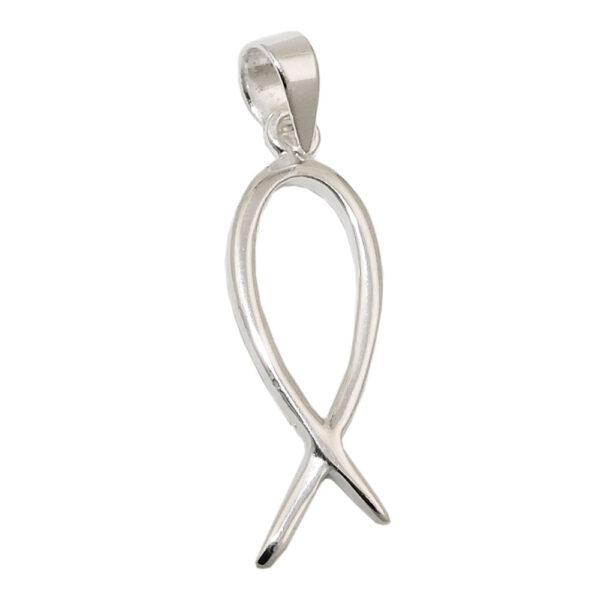 Anhänger, Fisch – Silber, glänzend – 19x7mm