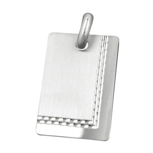 Anhänger, Gravurplatte – Silber, Matt Glänzend – 30x20mm