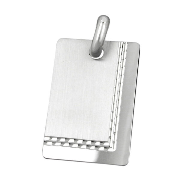 Anhänger, Gravurplatte – Silber, Matt Glänzend – 30x20mm