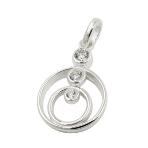 Anhänger, Ringe – Silber, Zirkonia – 17x13mm