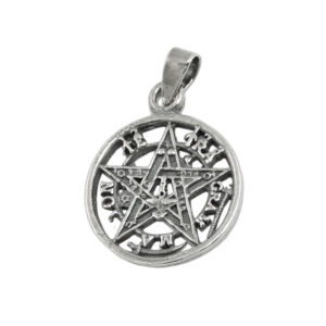 Anhänger, Pentagramm – Silber, geschwärzt – 15mm