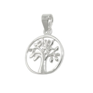 Anhänger, Baum des Lebens – Silber, glänzend – 12mm