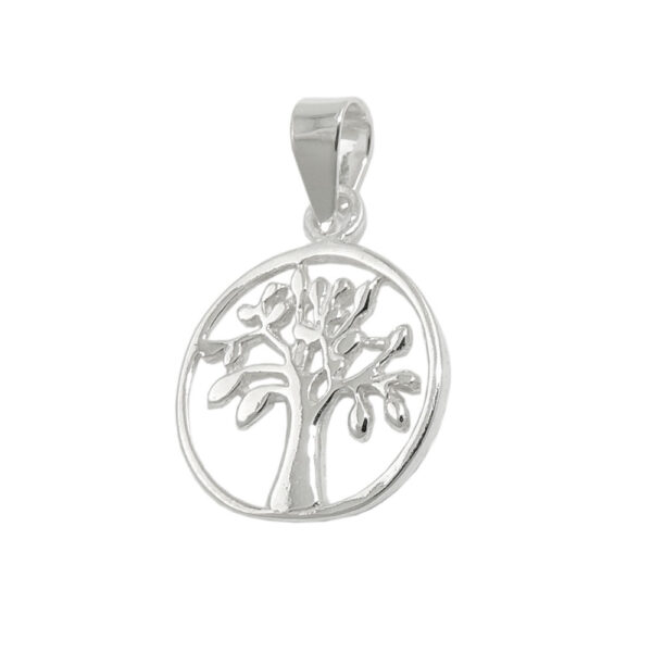 Anhänger, Baum des Lebens – Silber, glänzend – 12mm